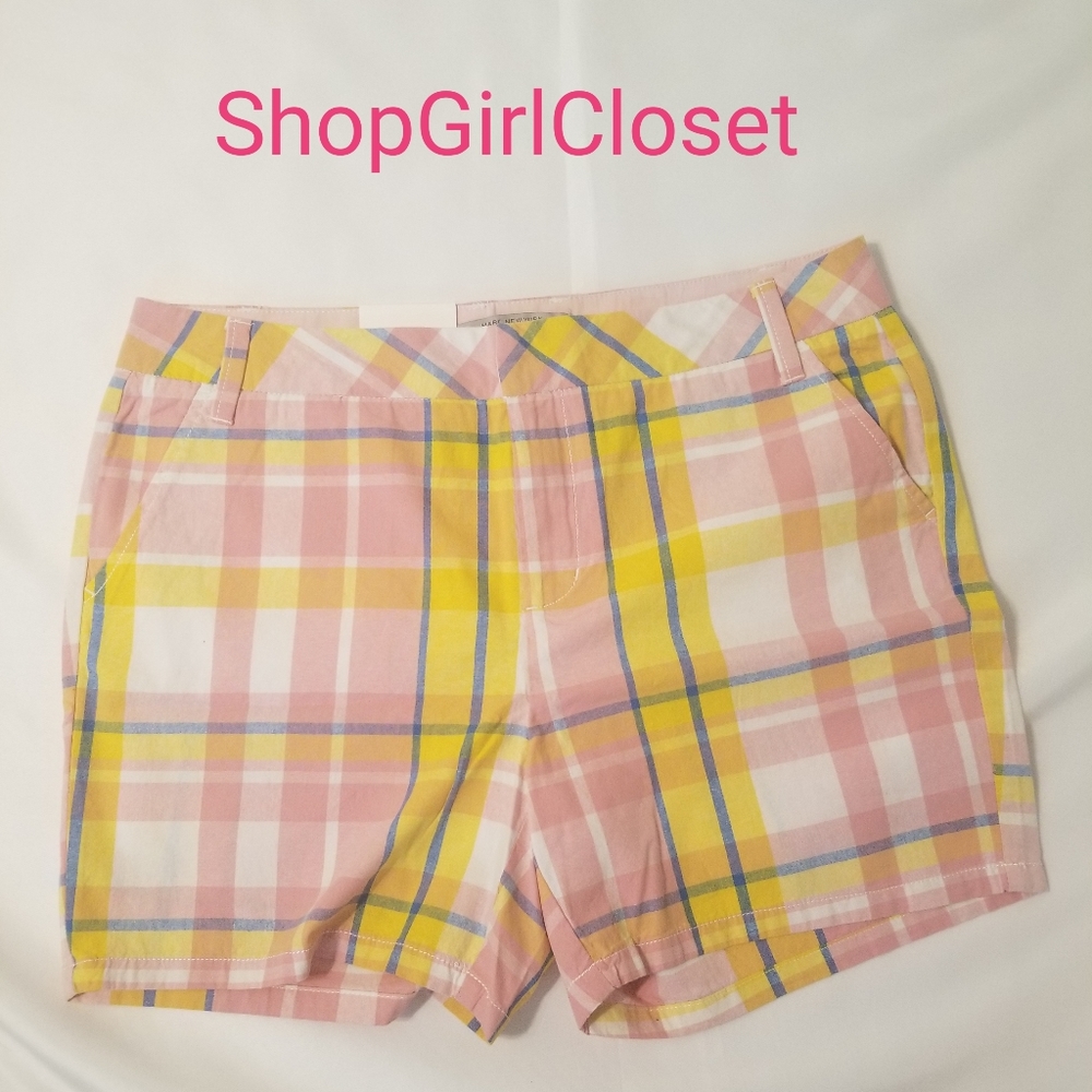 Marc NY Plaid Shorts-Pink/Yellow...Sz 8